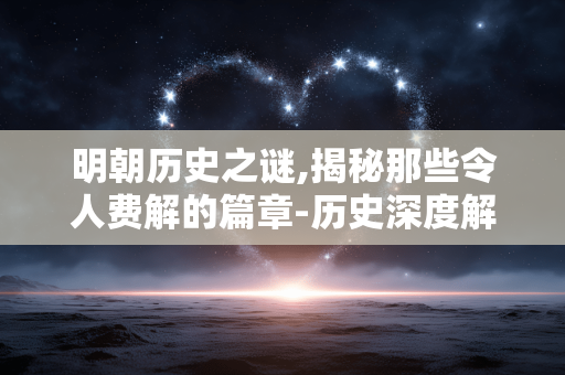 明朝历史之谜,揭秘那些令人费解的篇章-历史深度解析