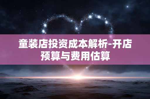 童装店投资成本解析-开店预算与费用估算