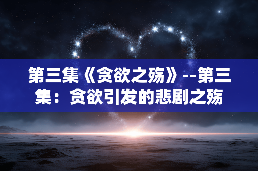 第三集《贪欲之殇》--第三集：贪欲引发的悲剧之殇