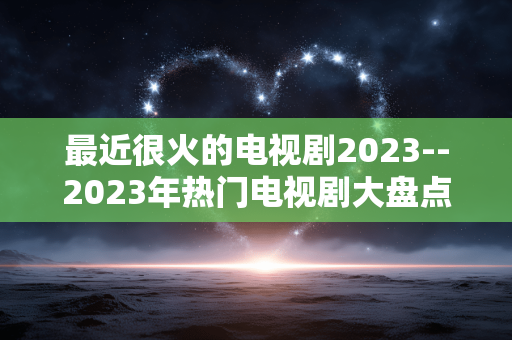 最近很火的电视剧2023--2023年热门电视剧大盘点