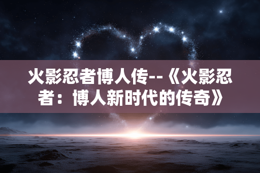 火影忍者博人传--《火影忍者：博人新时代的传奇》