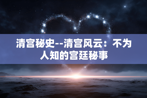 清宫秘史--清宫风云：不为人知的宫廷秘事