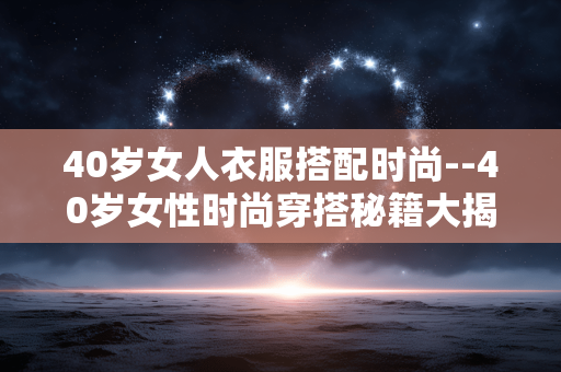 40岁女人衣服搭配时尚--40岁女性时尚穿搭秘籍大揭秘