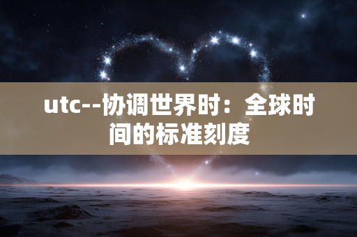 utc--协调世界时：全球时间的标准刻度
