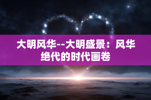 大明风华--大明盛景：风华绝代的时代画卷