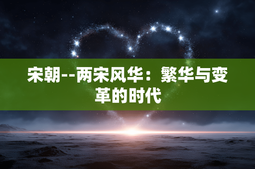 宋朝--两宋风华：繁华与变革的时代