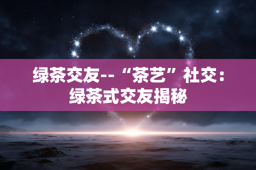 绿茶交友--“茶艺”社交：绿茶式交友揭秘