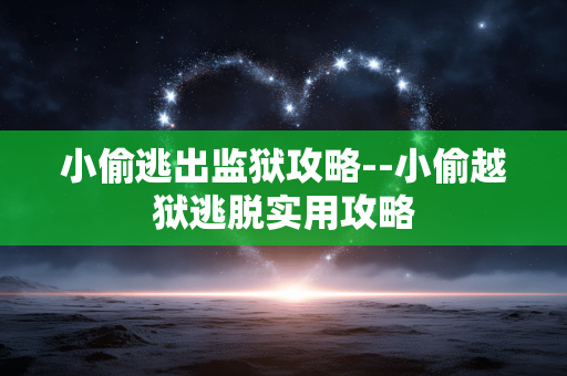 小偷逃出监狱攻略--小偷越狱逃脱实用攻略