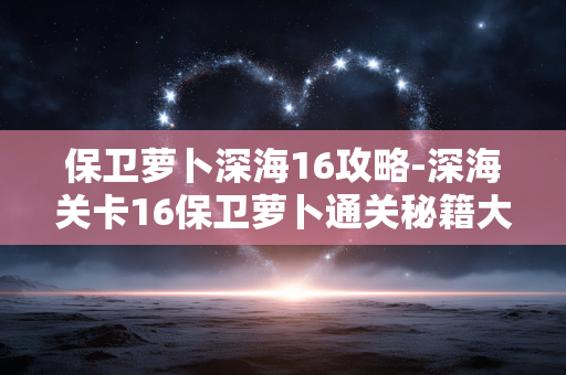 保卫萝卜深海16攻略-深海关卡16保卫萝卜通关秘籍大揭秘