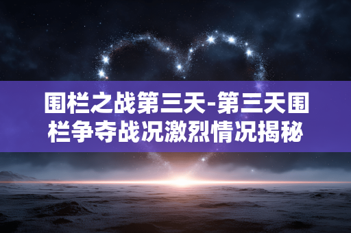 围栏之战第三天-第三天围栏争夺战况激烈情况揭秘 围栏之战第三天-第三天围栏争夺战况激烈情况揭秘