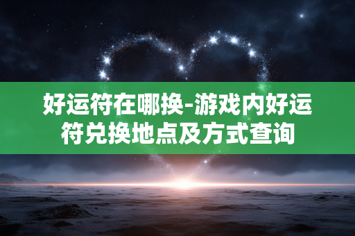 好运符在哪换-游戏内好运符兑换地点及方式查询
