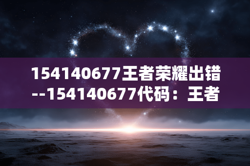 154140677王者荣耀出错--154140677代码：王者荣耀出错问题解析