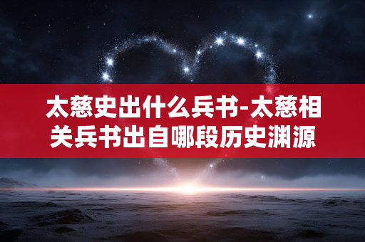 太慈史出什么兵书-太慈相关兵书出自哪段历史渊源 太慈史出什么兵书-太慈相关兵书出自哪段历史渊源