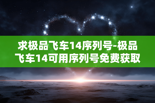 求极品飞车14序列号-极品飞车14可用序列号免费获取途径