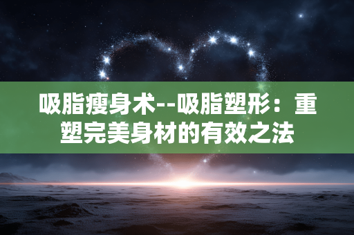 吸脂瘦身术--吸脂塑形：重塑完美身材的有效之法