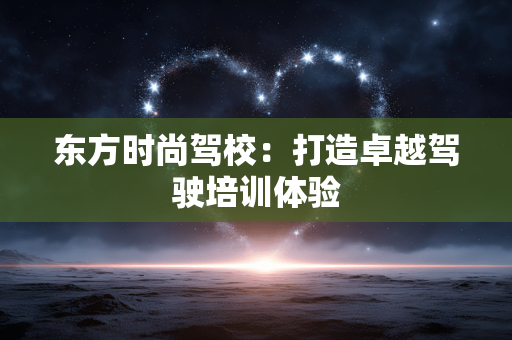 东方时尚驾校:打造卓越驾驶培训体验 东方时尚驾校:打造卓越驾驶培训体验