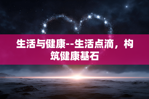 生活与健康--生活点滴，构筑健康基石