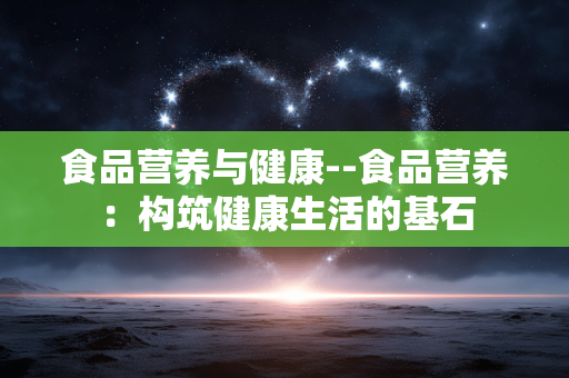 食品营养与健康--食品营养:构筑健康生活的基石 食品营养与健康--食品营养:构筑健康生活的基石