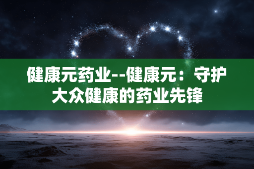 健康元药业--健康元：守护大众健康的药业先锋