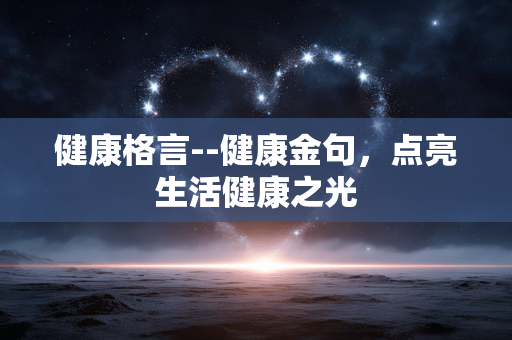 健康格言--健康金句，点亮生活健康之光