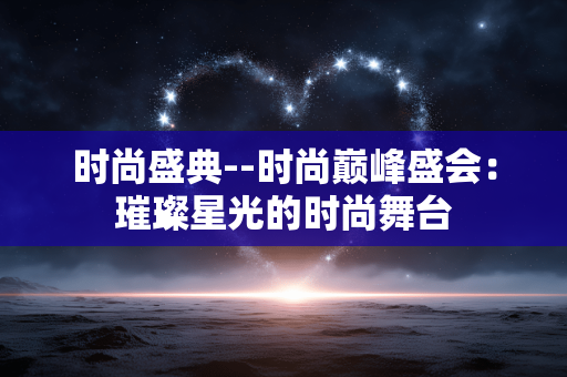 时尚盛典--时尚巅峰盛会：璀璨星光的时尚舞台