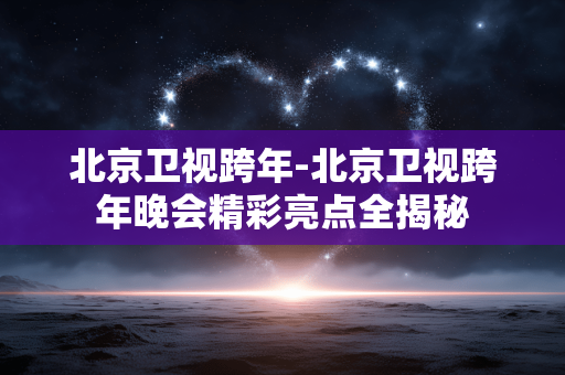北京卫视跨年-北京卫视跨年晚会精彩亮点全揭秘