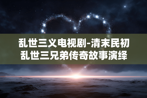 乱世三义电视剧-清末民初乱世三兄弟传奇故事演绎 乱世三义电视剧-清末民初乱世三兄弟传奇故事演绎