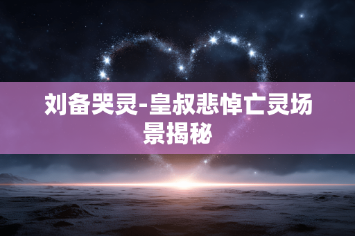 刘备哭灵-皇叔悲悼亡灵场景揭秘 刘备哭灵-皇叔悲悼亡灵场景揭秘
