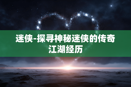 迷侠-探寻神秘迷侠的传奇江湖经历