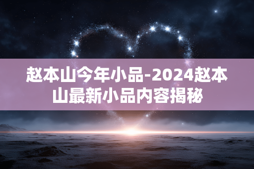 赵本山今年小品-2024赵本山最新小品内容揭秘