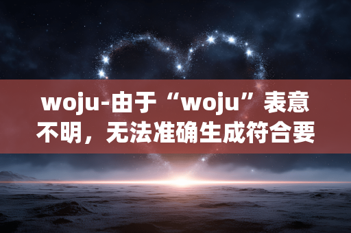 woju-由于“woju”表意不明,无法准确生成符合要求的副标题,请你提供更明确、有实际意义的原标题。 woju-由于“woju”表意不明,无法准确生成符合要求的副标题,请你提供更明确、有实际意义的原标题。