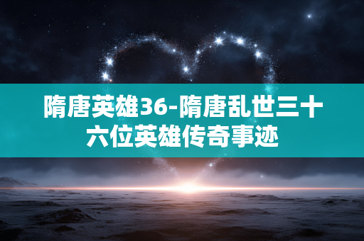 隋唐英雄36-隋唐乱世三十六位英雄传奇事迹