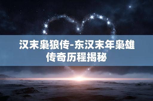 汉末枭狼传-东汉末年枭雄传奇历程揭秘