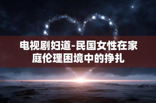 电视剧妇道-民国女性在家庭伦理困境中的挣扎