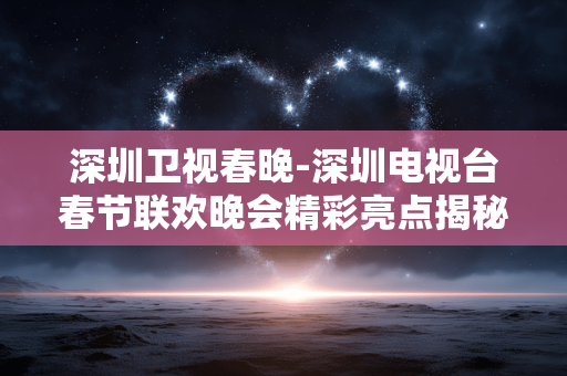 深圳卫视春晚-深圳电视台春节联欢晚会精彩亮点揭秘