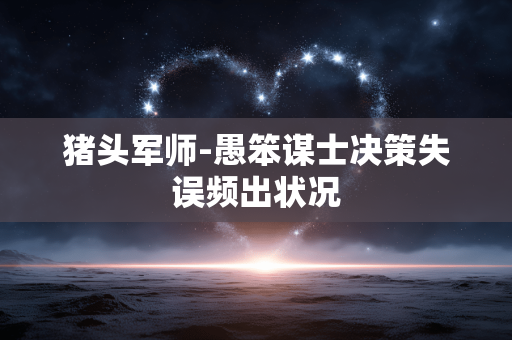 猪头军师-愚笨谋士决策失误频出状况