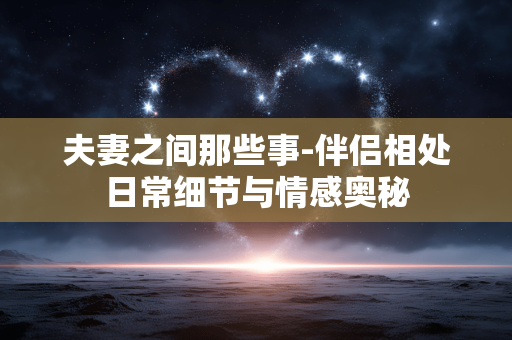 夫妻之间那些事-伴侣相处日常细节与情感奥秘