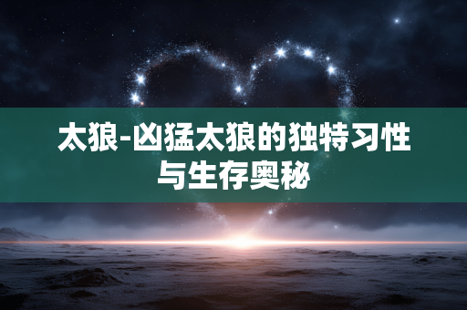 太狼-凶猛太狼的独特习性与生存奥秘