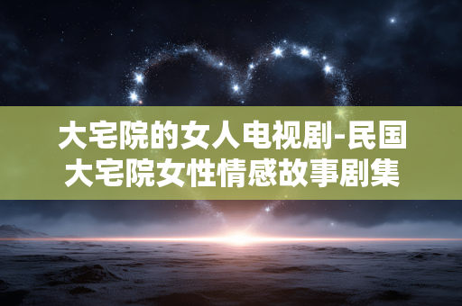 大宅院的女人电视剧-民国大宅院女性情感故事剧集