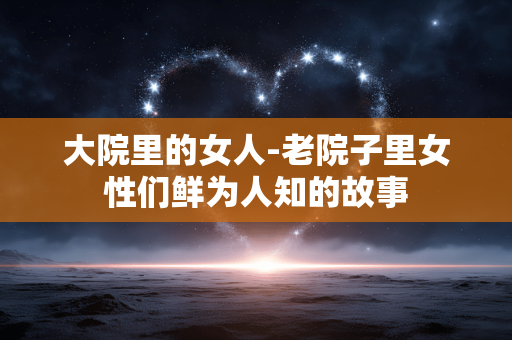大院里的女人-老院子里女性们鲜为人知的故事