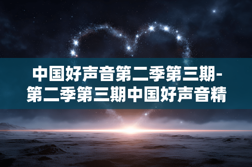 中国好声音第二季第三期-第二季第三期中国好声音精彩内容揭秘