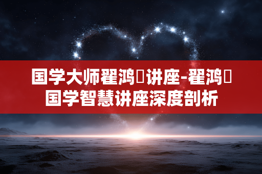 国学大师翟鸿燊讲座-翟鸿燊国学智慧讲座深度剖析