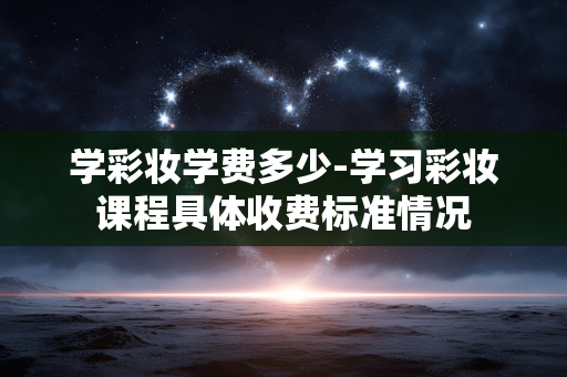 学彩妆学费多少-学习彩妆课程具体收费标准情况