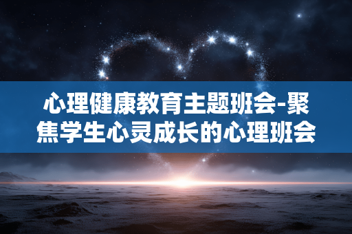 心理健康教育主题班会-聚焦学生心灵成长的心理班会活动