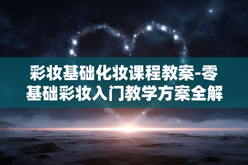 彩妆基础化妆课程教案-零基础彩妆入门教学方案全解析 彩妆基础化妆课程教案-零基础彩妆入门教学方案全解析