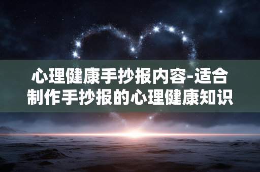 心理健康手抄报内容-适合制作手抄报的心理健康知识素材