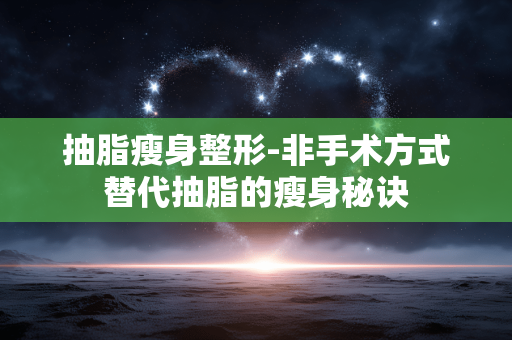 抽脂瘦身整形-非手术方式替代抽脂的瘦身秘诀 抽脂瘦身整形-非手术方式替代抽脂的瘦身秘诀