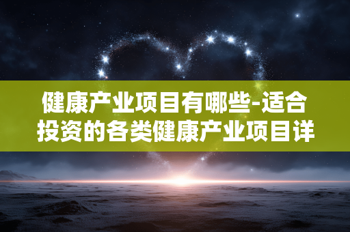 健康产业项目有哪些-适合投资的各类健康产业项目详情 健康产业项目有哪些-适合投资的各类健康产业项目详情