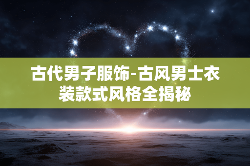 古代男子服饰-古风男士衣装款式风格全揭秘 古代男子服饰-古风男士衣装款式风格全揭秘