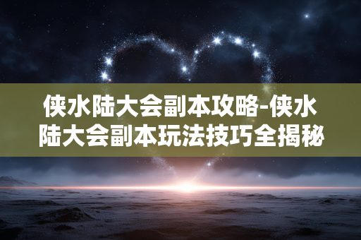侠水陆大会副本攻略-侠水陆大会副本玩法技巧全揭秘